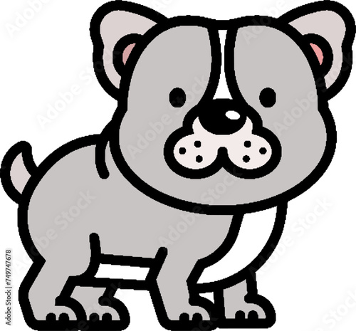 Kawaii Pitbull cartoon character