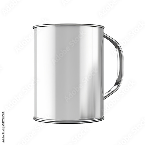 A blank metal coffee can isolated on transparent background, png