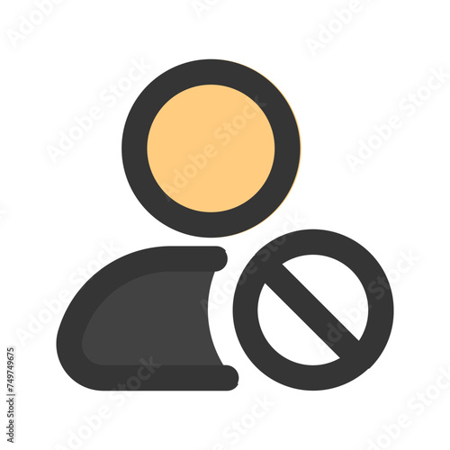 block user outline color icon