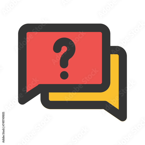 faq outline color icon