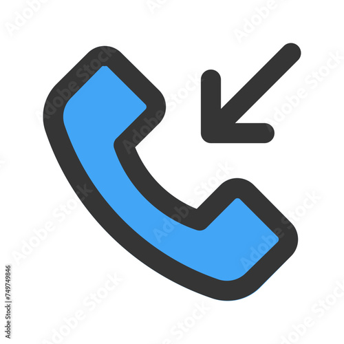 incoming call outline color icon