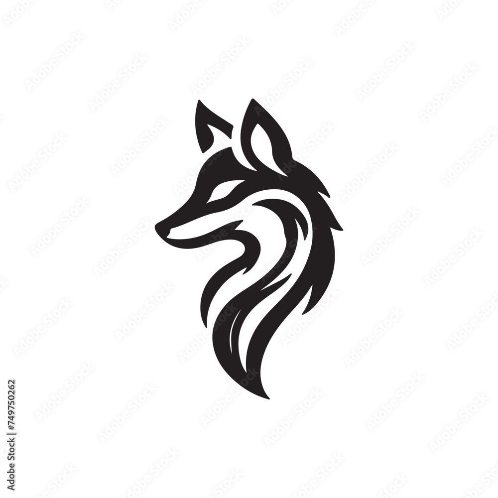 fox head vector logo design fox head vector logo design
