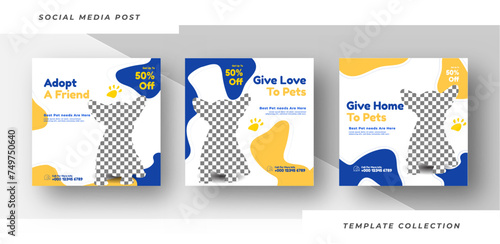 Design high Pet food shop banner for social media post template