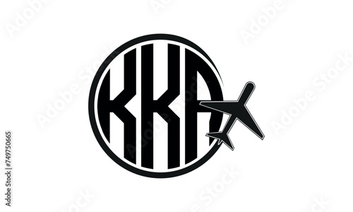 KKA three initial letter circle tour & travel agency logo design vector template. hajj Umrah agency, abstract, wordmark, business, monogram, minimalist, brand, company, flat, tourism agency, tourist photo