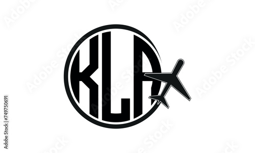 KLA three initial letter circle tour & travel agency logo design vector template. hajj Umrah agency, abstract, wordmark, business, monogram, minimalist, brand, company, flat, tourism agency, tourist