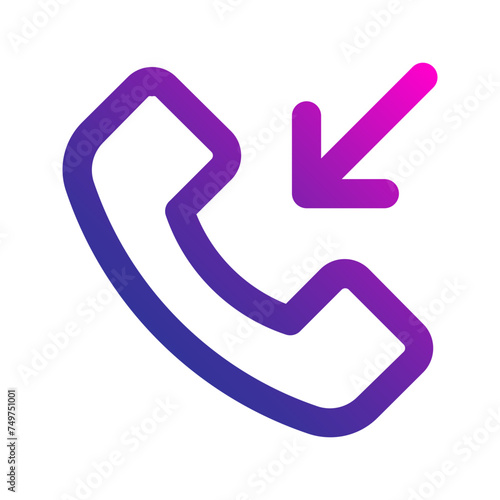 incoming call gradient icon
