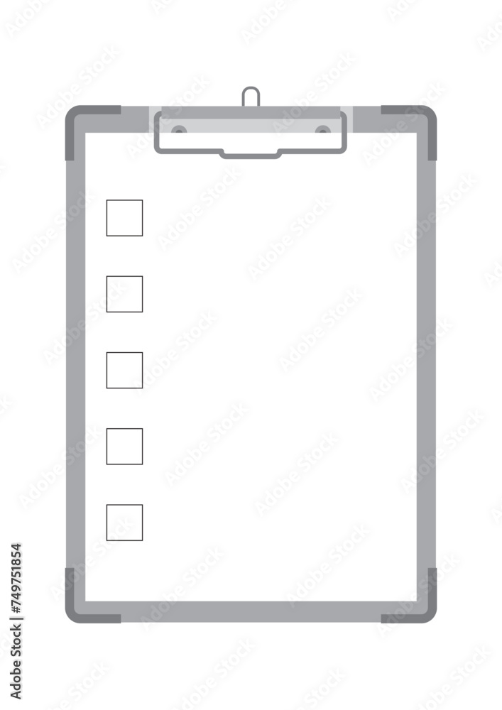 バインダーとチェックボックス(チェックマークなし)のイラスト バインダーとチェックボックス(チェックマークなし)のイラスト