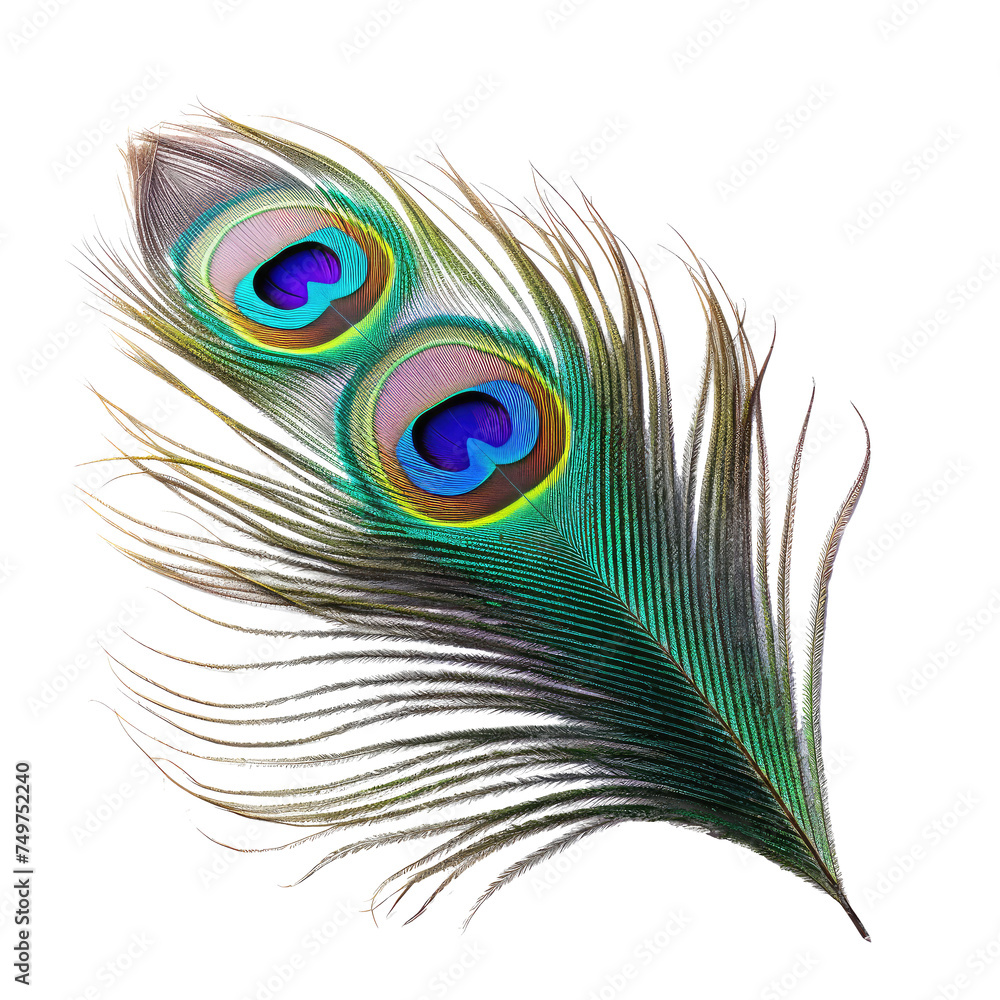 Fototapeta premium beautiful peacock isolated on white