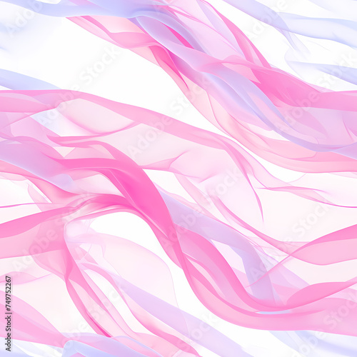 A pink and blue seamless pattern with a white background in the style of flowing fabrics