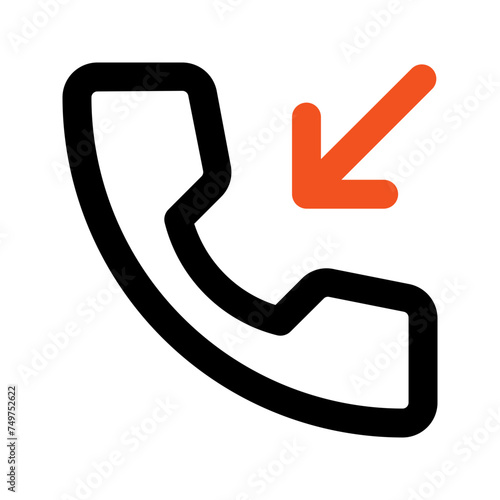 incoming call outline color icon