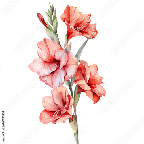 gladioli flower isolated