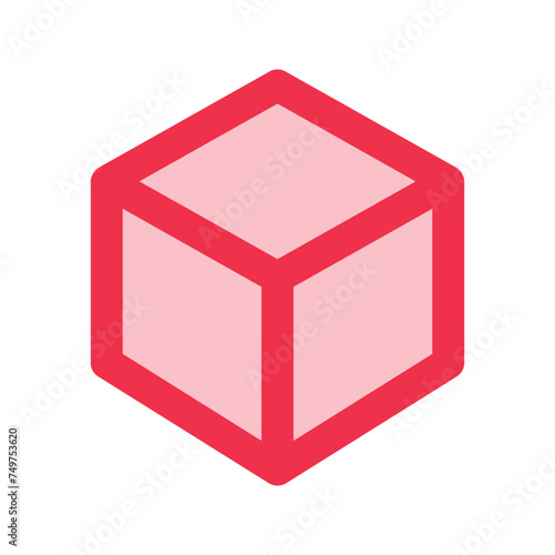 3d cube outline fill icon