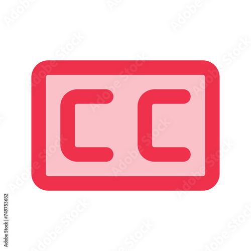 closed caption outline fill icon