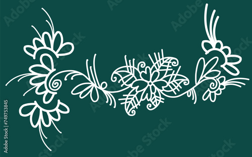 vector color abstract alpona ornamental borders with flower design 
