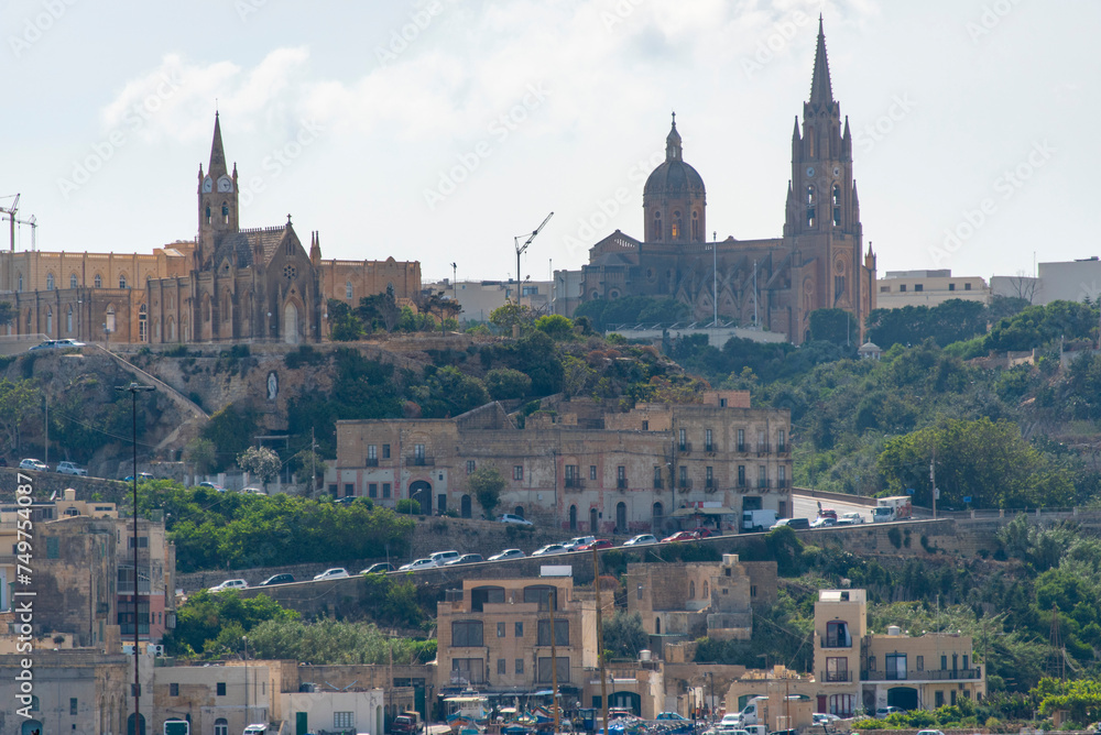 Town of Ghajnsielem on Gozo Island - Malta