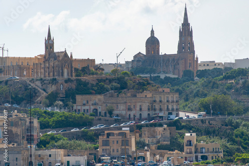 Town of Ghajnsielem on Gozo Island - Malta