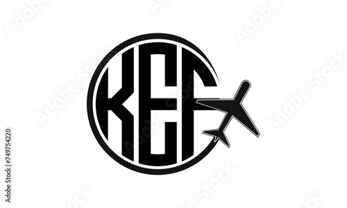 KEF three initial letter circle tour & travel agency logo design vector template. hajj Umrah agency, abstract, wordmark, business, monogram, minimalist, brand, company, flat, tourism agency, tourist