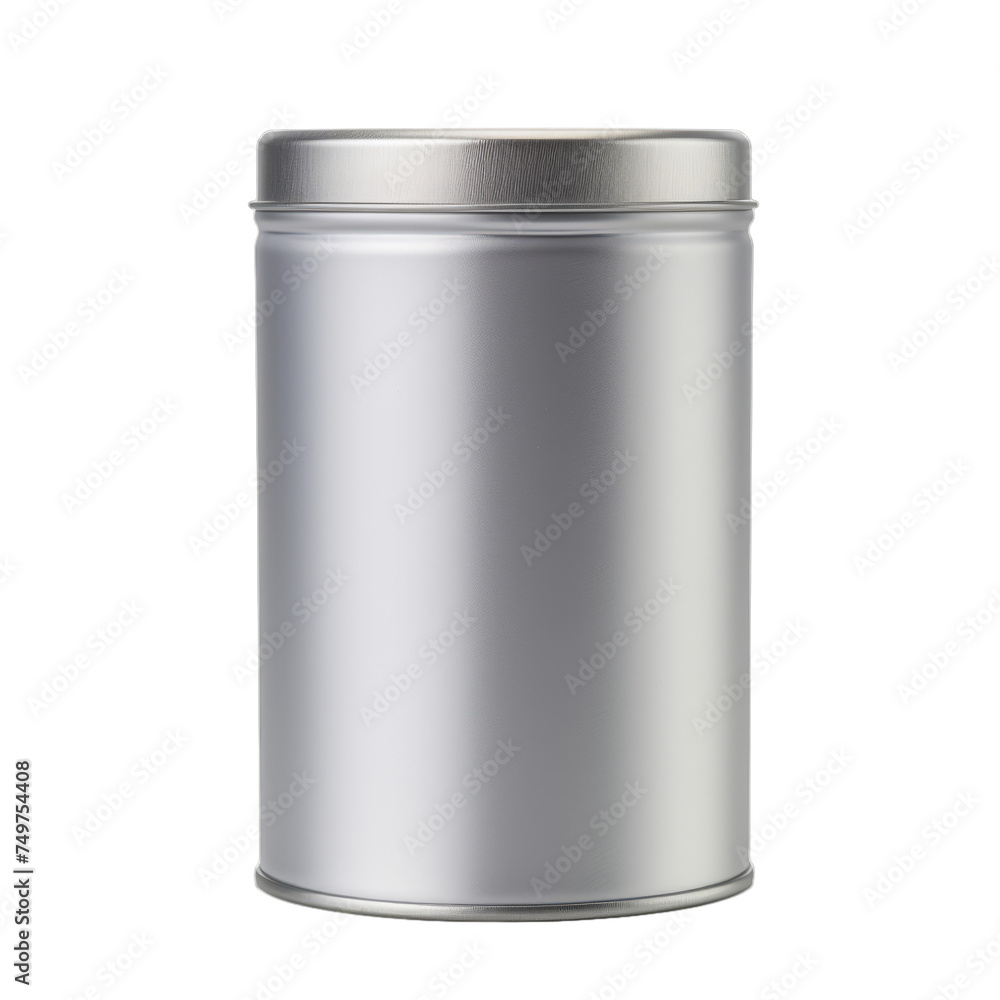 A blank metal tin isolated on transparent background, png A blank metal tin isolated on transparent background, png