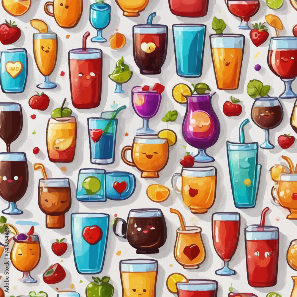 Cute Drink Cartoon Design Very Cool Cute Drink Cartoon Design Very Cool