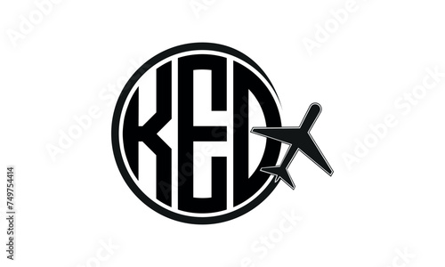 KEO three initial letter circle tour & travel agency logo design vector template. hajj Umrah agency, abstract, wordmark, business, monogram, minimalist, brand, company, flat, tourism agency, tourist
