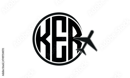 KER three initial letter circle tour & travel agency logo design vector template. hajj Umrah agency, abstract, wordmark, business, monogram, minimalist, brand, company, flat, tourism agency, tourist