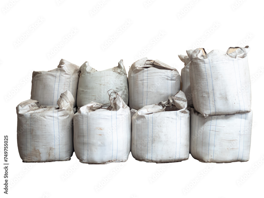 Stack of jumbo bags of rice, isolated on a transparent background. Stack of jumbo bags of rice, isolated on a transparent background.