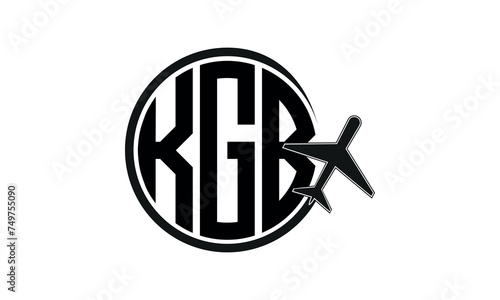 KGB three initial letter circle tour & travel agency logo design vector template. hajj Umrah agency, abstract, wordmark, business, monogram, minimalist, brand, company, flat, tourism agency, tourist photo