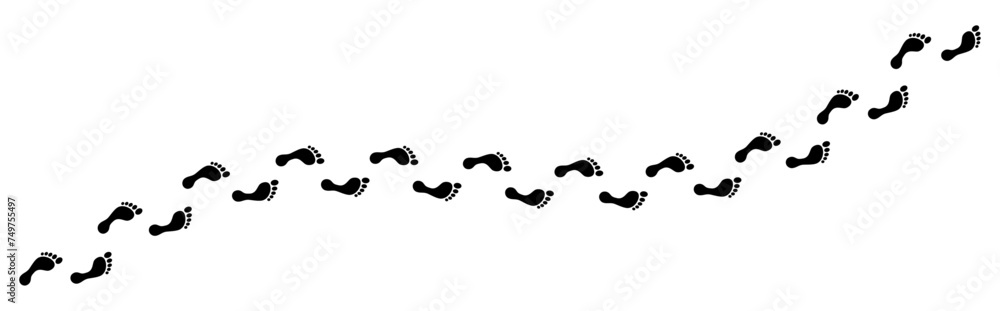 Human footprints tracking path Human footprints tracking path