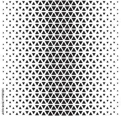 Vector seamless pattern. Modern stylish texture. Repeating geometric tiles from triangles. Monochrome grid with thickness which changing towards the center
