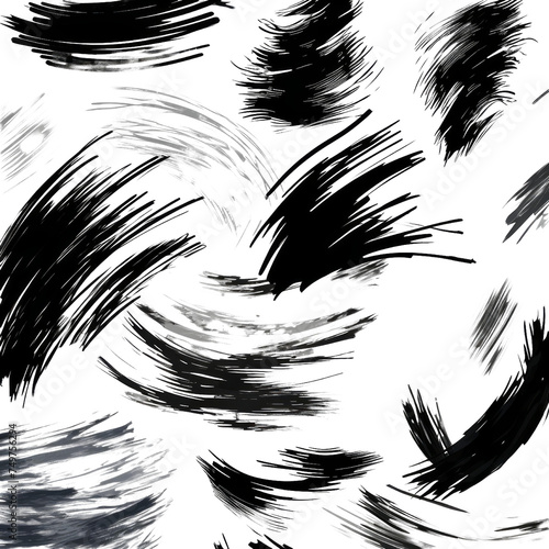 Brush strokes collection with transparent background