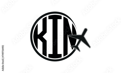KIN three initial letter circle tour & travel agency logo design vector template. hajj Umrah agency, abstract, wordmark, business, monogram, minimalist, brand, company, flat, tourism agency, tourist