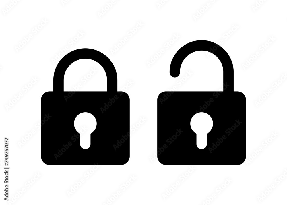 Padlock icon isolated on white background Padlock icon isolated on white background