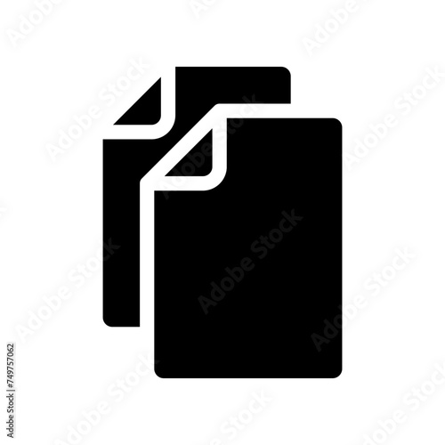 File duplicate icon isolated on white background.