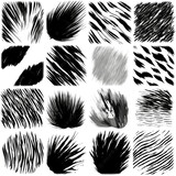 a set of black and white watercolor ink textures