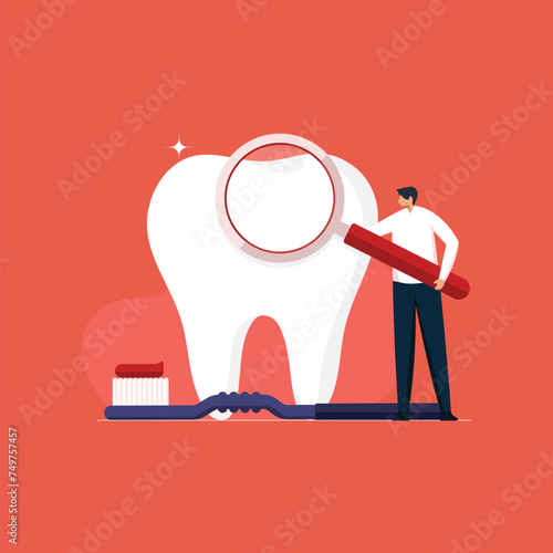 Dentist examine teeth in medical clinic, Healthcare and medicine, oral care, and toothache concept.