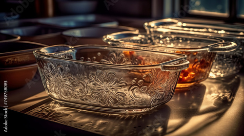 Vintage Kitchen Essentials: Coffee & Tea Drinks in Old Copper Pots on White Table, generative AI