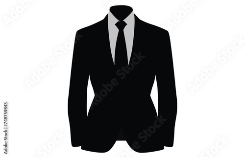 Suit Silhouette,Men blazer or jacket symbol simple silhouette icon on background 