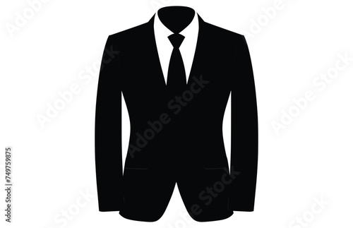 Suit Silhouette,Men blazer or jacket symbol simple silhouette icon on background 