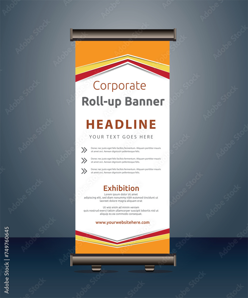 Obraz premium vector corporate business roll up banner standee pull up banner x banner template design 