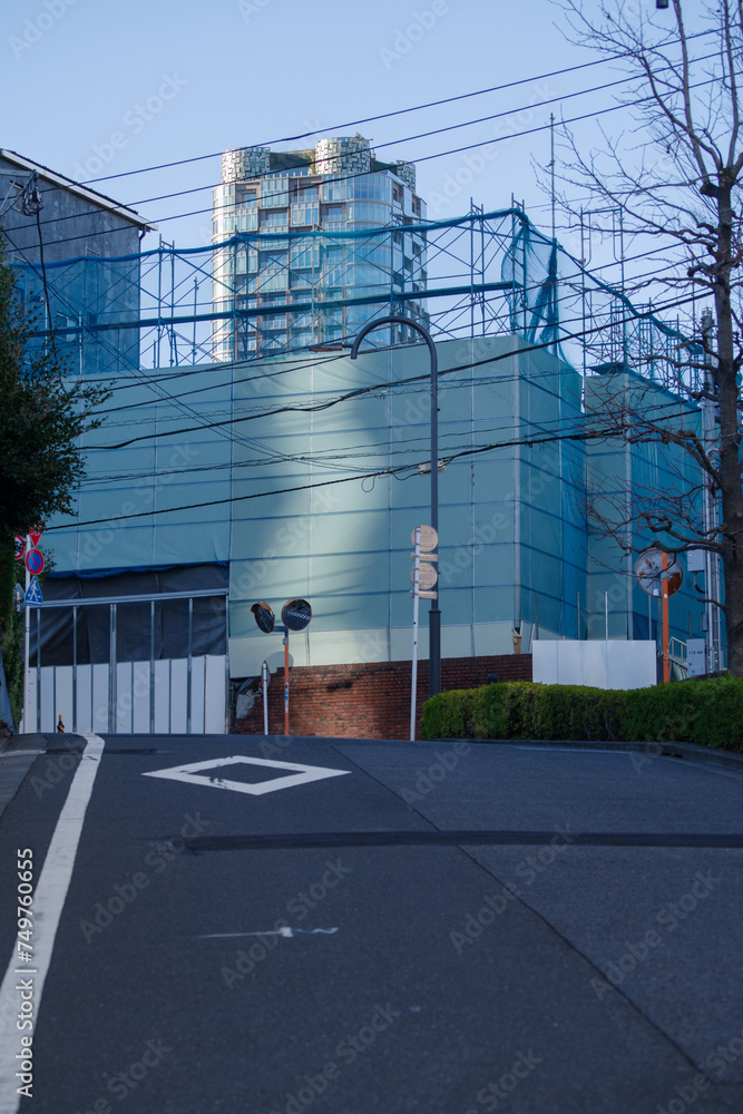 東京港区赤坂7丁目の解体ビル風景