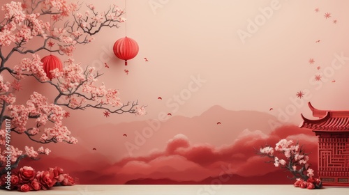 Chinese new year background banner no text