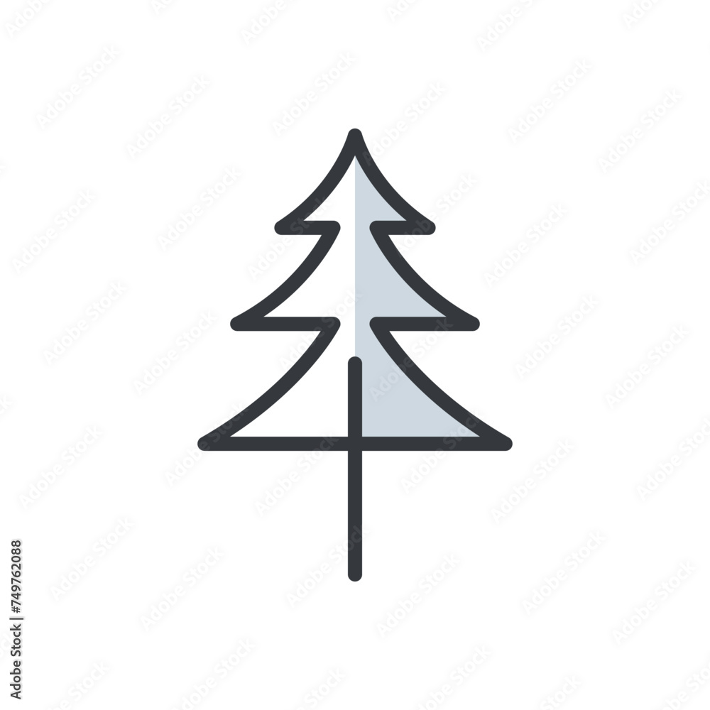 Tree line icon vector art isolated on white background Tree line icon vector art isolated on white background