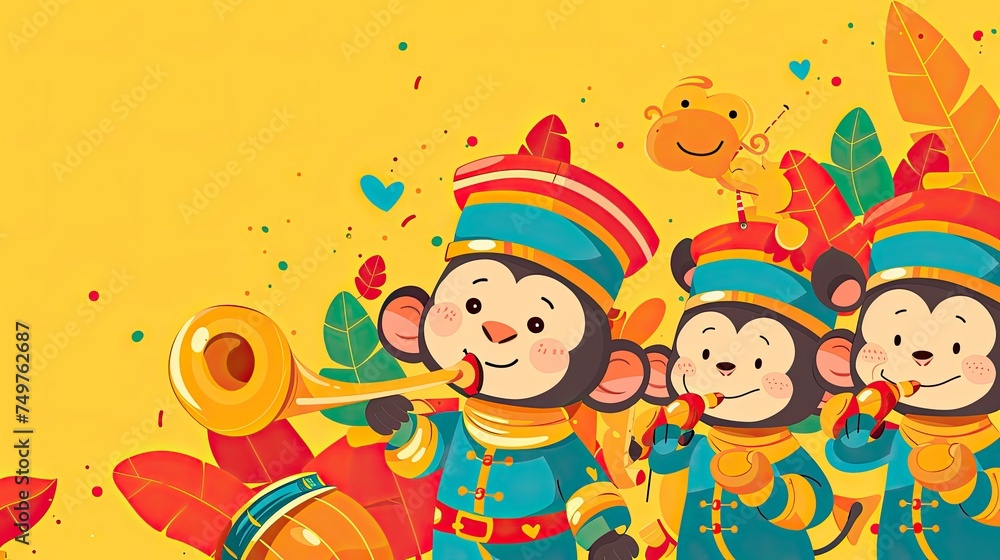 Greeting Card and Banner Design for Marching Band Day Background Greeting Card and Banner Design for Marching Band Day Background