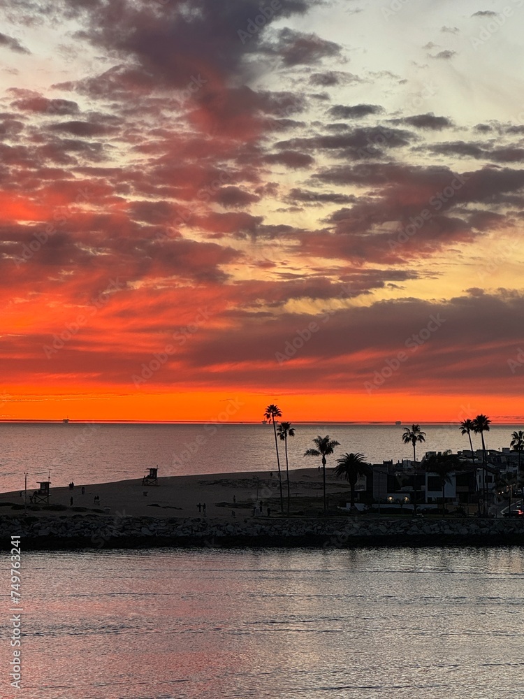 Sunset in Corona Del Mar, Newport Beach, California 