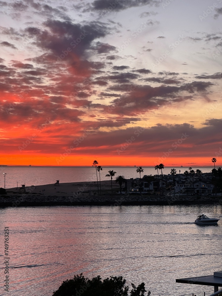 Sunset in Corona Del Mar, Newport Beach, California 