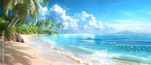 Beautiful tropical beach banner