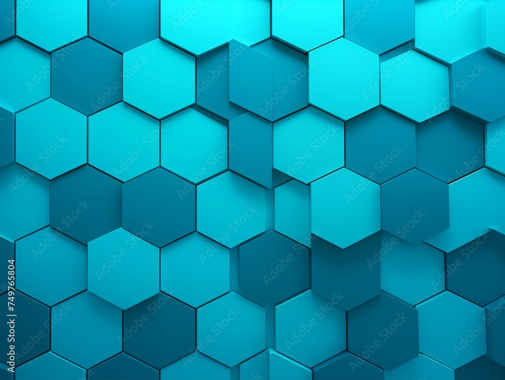Turquoise Abstract Hexagonal Background. Generative AI Turquoise Abstract Hexagonal Background. Generative AI