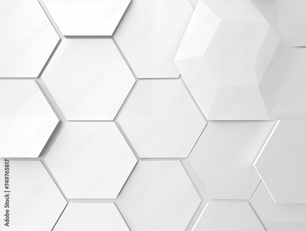 White Hexagonal Abstract Background. Generative AI White Hexagonal Abstract Background. Generative AI