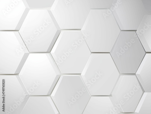White Hexagonal Abstract Background. Generative AI