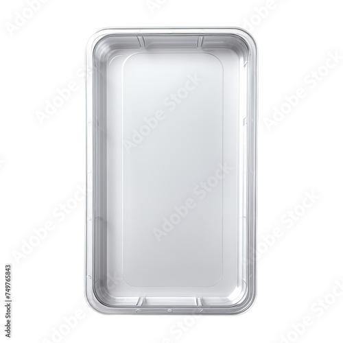 A blank plastic blister clamshell pack with a hinged lid isolated on transparent background, png